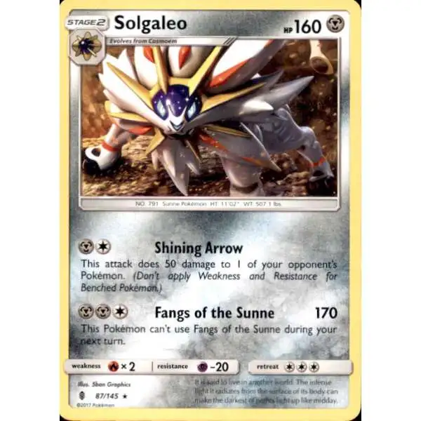 Pokemon Trading Card Game Sun & Moon Guardians Rising Rare Solgaleo #87