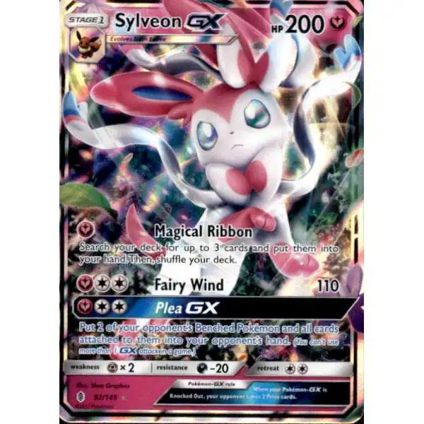 Pokemon Trading Card Game Sun & Moon Guardians Rising Ultra Rare Sylveon GX #92 [Damage]
