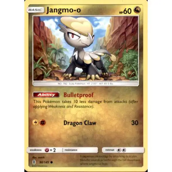 Pokemon Trading Card Game Sun & Moon Guardians Rising Common Jangmo-o #98