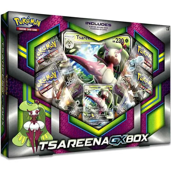 Pokemon Sun & Moon Tsareena-GX Box [4 Booster Packs, Promo Card & Oversize Card]