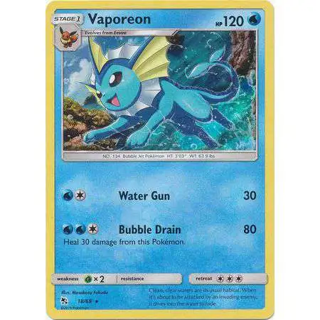 Pokemon Trading Card Game Hidden Fates Holo Rare Vaporeon #18