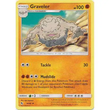 Pokemon Trading Card Game Hidden Fates Uncommon Graveler #34