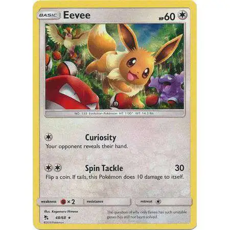 Pokemon Trading Card Game Hidden Fates Holo Rare Eevee #48 [Reverse Holo]