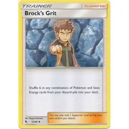 Pokemon Trading Card Game Hidden Fates Uncommon Brock's Grit #53