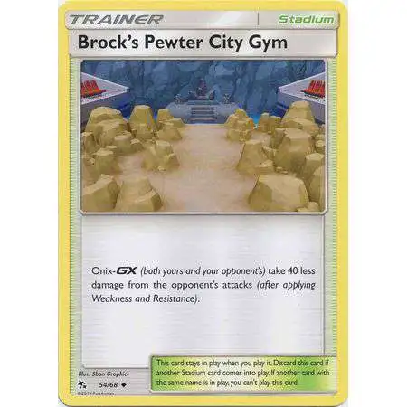 Pokemon Trading Card Game Hidden Fates Uncommon Brock's Pewter City Gym #54