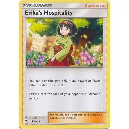 Pokemon Trading Card Game Hidden Fates Rare Erika's Hospitality #56