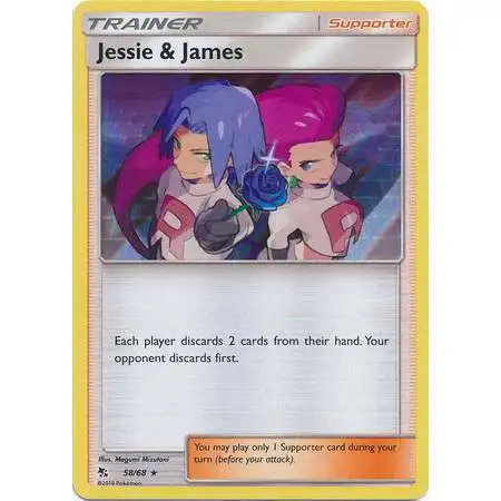 Pokemon Trading Card Game Hidden Fates Holo Rare Jessie & James #58 [Reverse Holo]