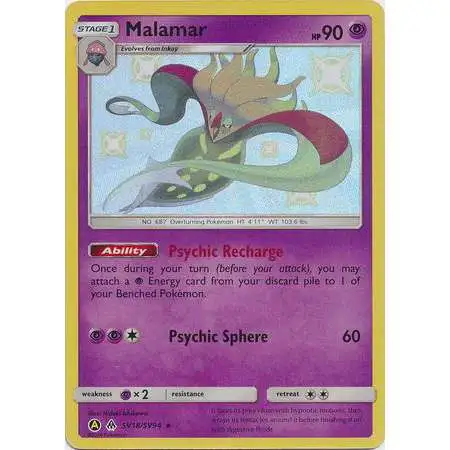 Pokemon Trading Card Game Hidden Fates Shiny Rare Malamar SV18