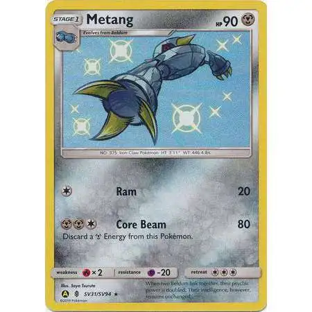 Pokemon Trading Card Game Hidden Fates Shiny Rare Metang SV31