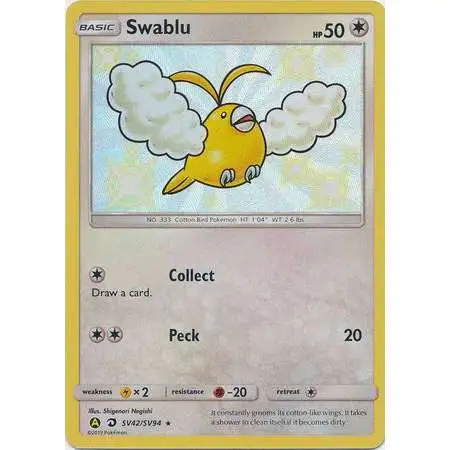 Pokemon Trading Card Game Hidden Fates Shiny Rare Swablu SV42