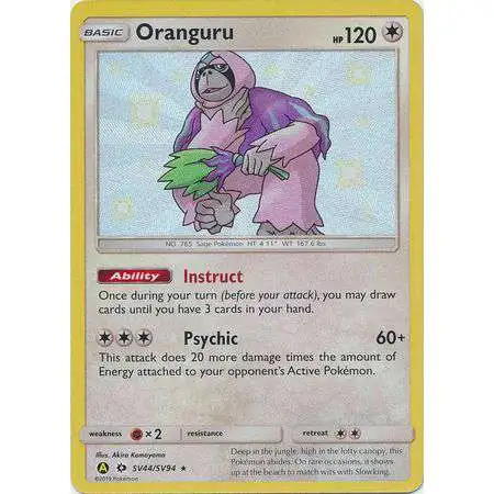 Pokemon Trading Card Game Hidden Fates Shiny Rare Oranguru SV44