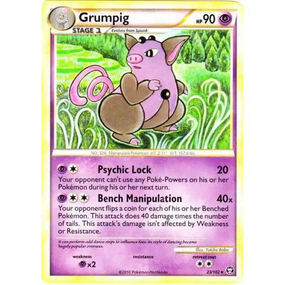 Pokemon HeartGold & Soulsilver Triumphant Rare Grumpig #23