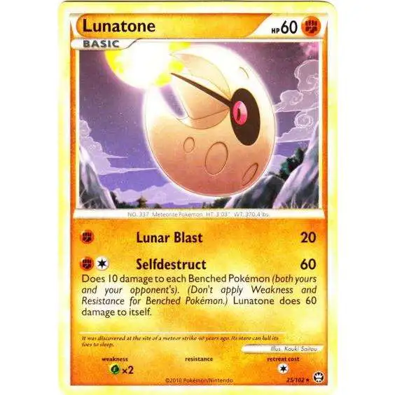 Pokemon HeartGold & Soulsilver Triumphant Rare Lunatone #25