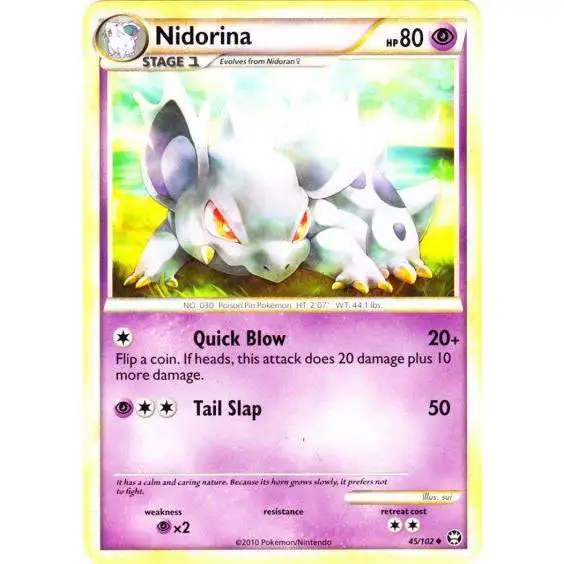 Pokemon HeartGold & Soulsilver Triumphant Uncommon Nidorina #45