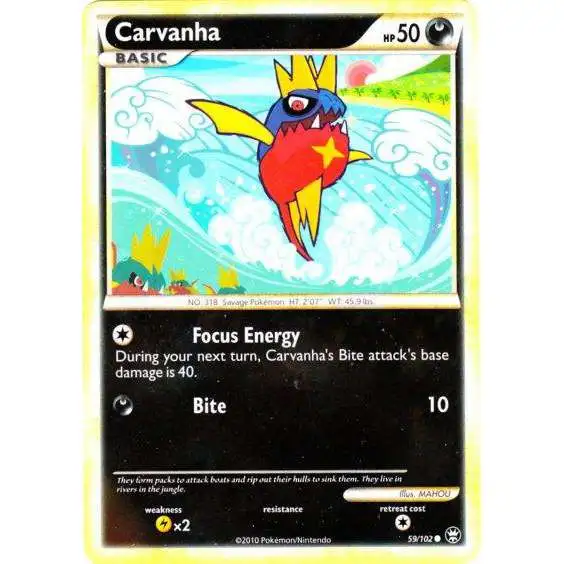 Pokemon HeartGold & Soulsilver Triumphant Common Carvanha #59