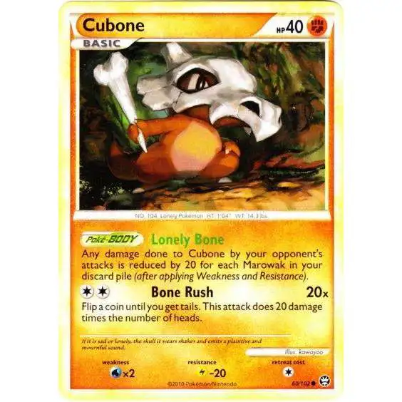 Pokemon HeartGold & Soulsilver Triumphant Common Cubone #60