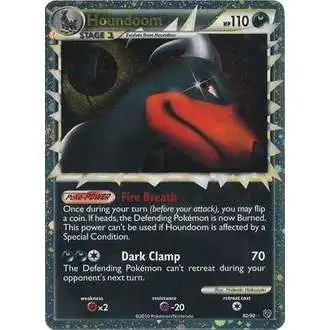 Pokemon HeartGold & Soulsilver Undaunted Ultra Rare Houndoom (Prime) #82 [Damaged] [Damaged]
