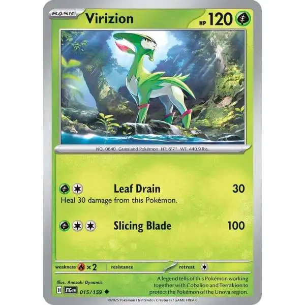 Pokemon Trading Card Game Journey Together Uncommon Virizion #15