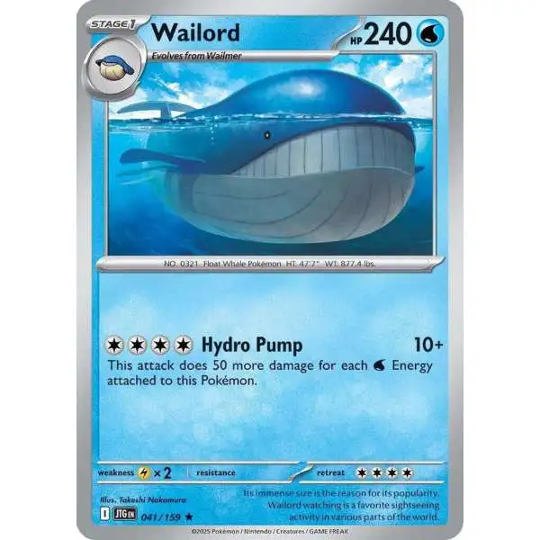 Pokemon Trading Card Game Journey Together Holo Rare Wailord #41