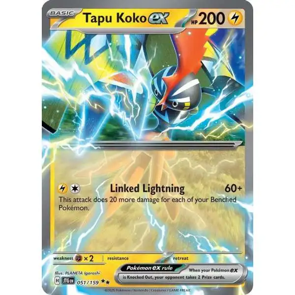 Pokemon Trading Card Game Journey Together Double Rare Tapu Koko ex #51