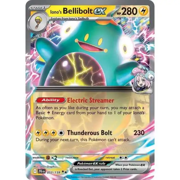 Pokemon Trading Card Game Journey Together Double Rare Iono's Bellibolt ex #53