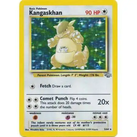 Pokemon Jungle Holo Rare Kangaskhan #5 [Moderately Played]