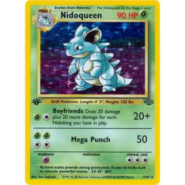 Pokemon Jungle Rare Holo Nidoqueen #7 [1st Edition]