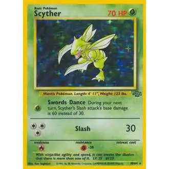 Pokemon Jungle Holo Rare Scyther #10 [Damaged]