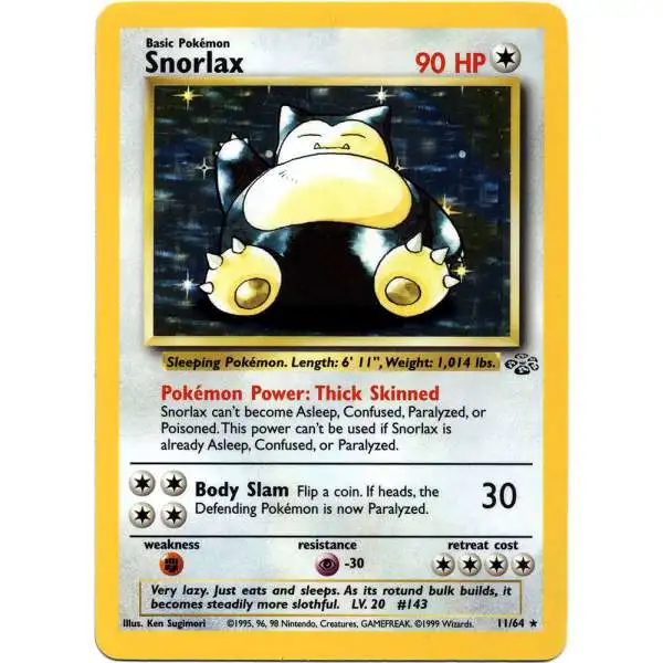 Pokemon Jungle Holo Rare Snorlax #11 [Lightly Played]