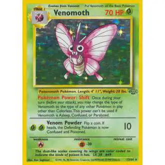 Pokemon Jungle Holo Rare Venomoth #13 [Moderately Played]