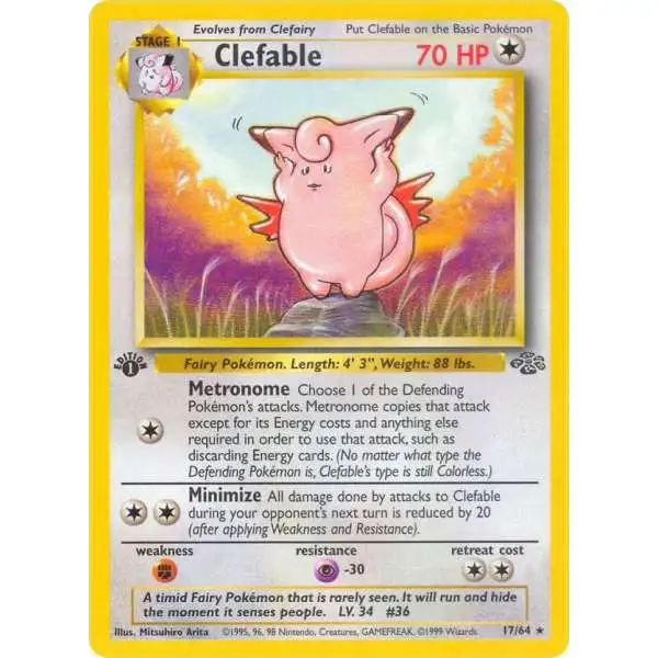 Pokemon Jungle Rare Clefable #17 [1st Edition]
