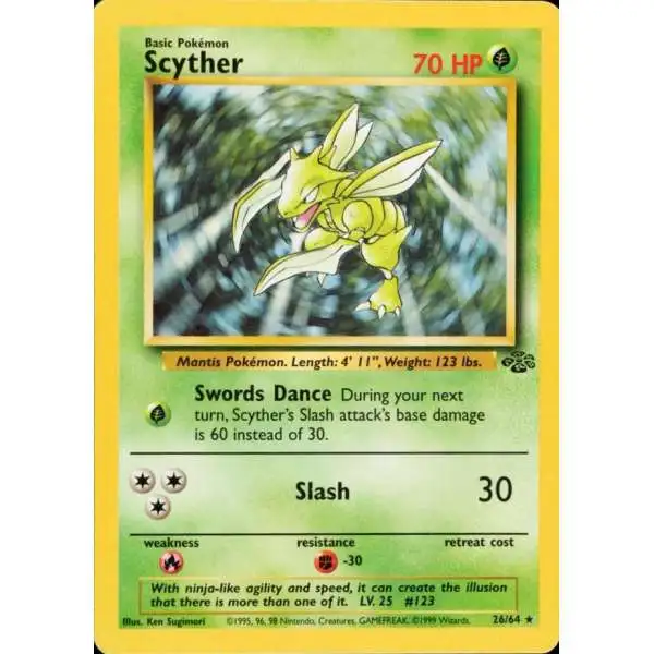 Pokemon Jungle Rare Scyther #26 [Moderately Played]