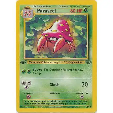 Pokemon Jungle Uncommon Parasect #41 [1999, 1st Edition] [Lightly Played]