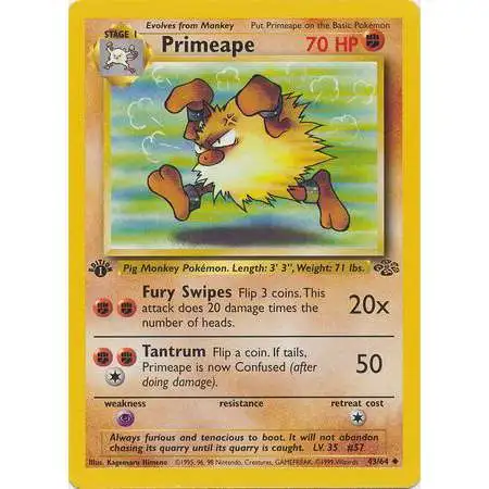 Pokemon Jungle Uncommon Primeape #43 [1st Edition - Lightly Played] [Lightly Played]