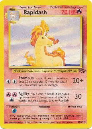 Pokemon Jungle Uncommon Rapidash #44 [Lightly Played]