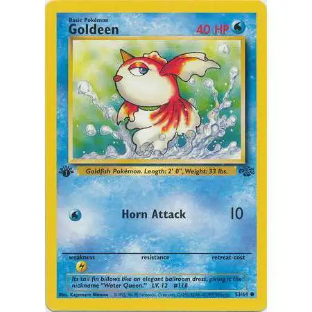 Pokemon Jungle Common Goldeen #53 [1st Edition] [Damaged]