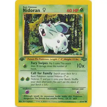 Pokemon Jungle Common Nidoran F #57 [1st Edition]