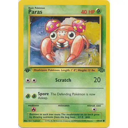 Pokemon Jungle Common Paras #59 [1st Edition]
