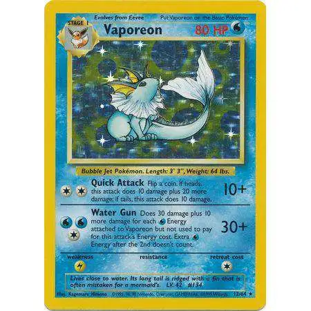 Pokemon Jungle Holo Rare Vaporeon #12 [No Jungle Symbol]