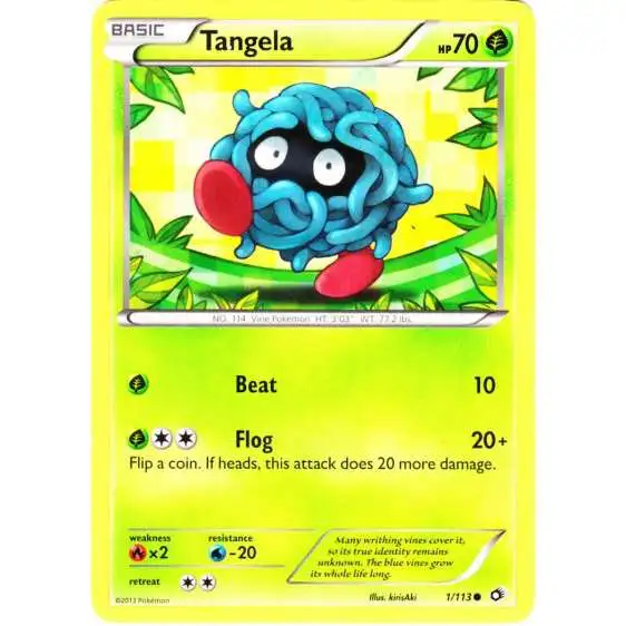 Pokemon Black & White Legendary Treasures Common Tangela #1 [Reverse Holo]