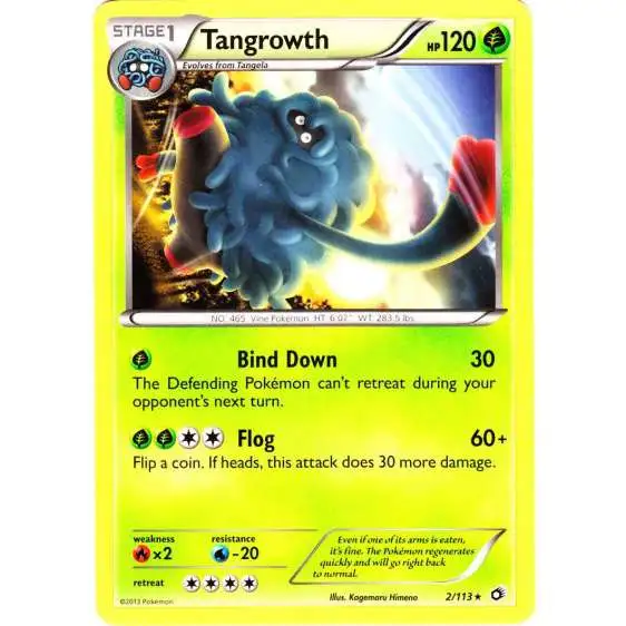 Pokemon Black & White Legendary Treasures Rare Tangrowth #2 [Reverse Holo]
