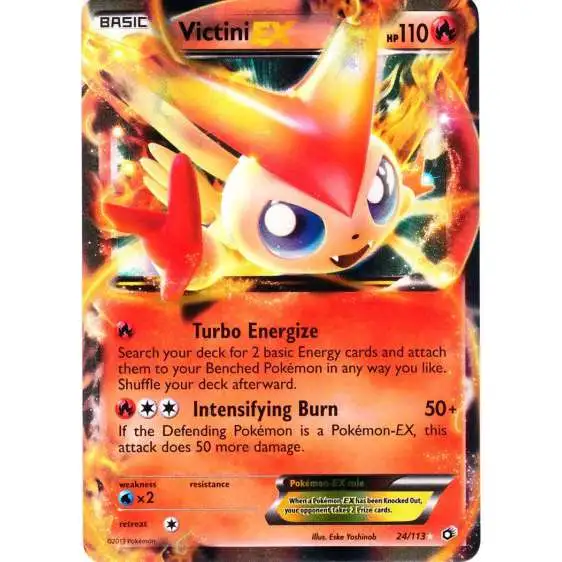 Pokemon Black & White Legendary Treasures Ultra Rare Victini EX #24 [Heavily Played]