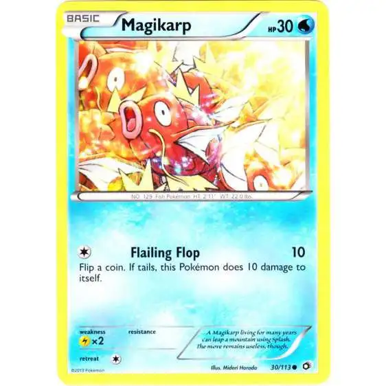 Pokemon Black & White Legendary Treasures Common Magikarp #30 [Reverse Holo ]