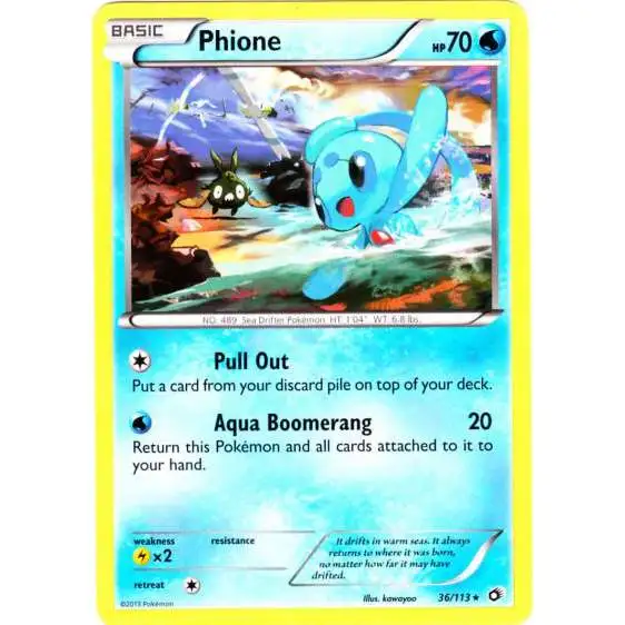 Pokemon Black & White Legendary Treasures Rare Phione #36 [Reverse Holo]