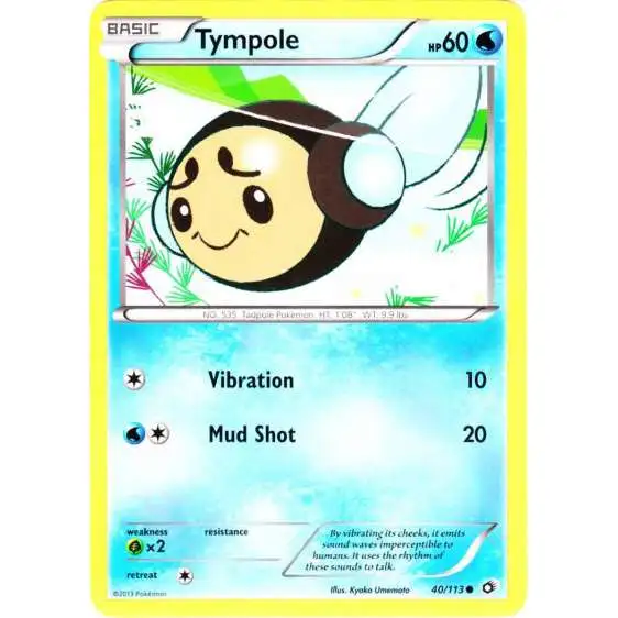 Pokemon Black & White Legendary Treasures Common Tympole #40 [Reverse Holo]