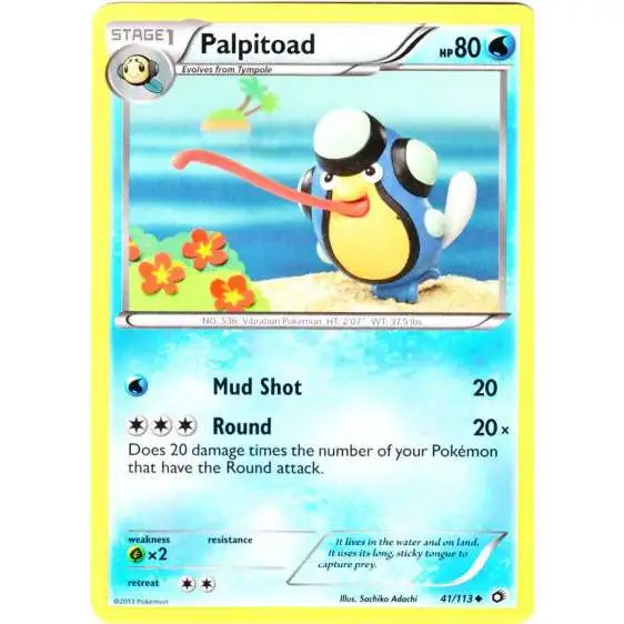 Pokemon Black & White Legendary Treasures Uncommon Palpitoad #41 [Reverse Holo]