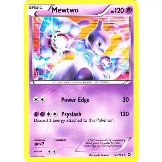 Pokemon Black & White Legendary Treasures Reverse Holo Mewtwo #53