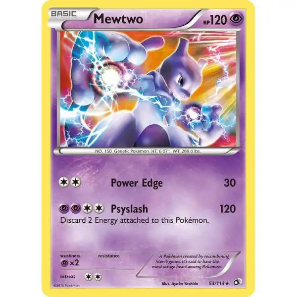 Pokemon Black & White Legendary Treasures Holo Foil Mewtwo #53 [Lightly Played]