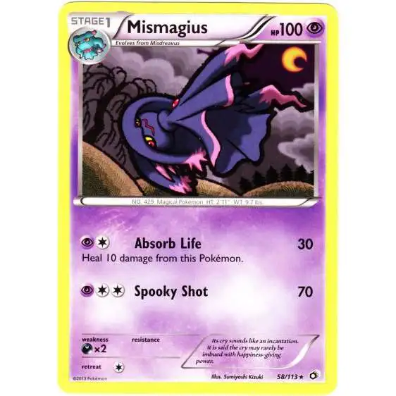 Pokemon Black & White Legendary Treasures Rare Mismagius #58