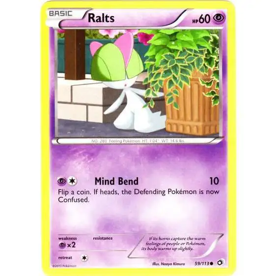Pokemon Black & White Legendary Treasures Common Ralts #59 [Reverse Holo]